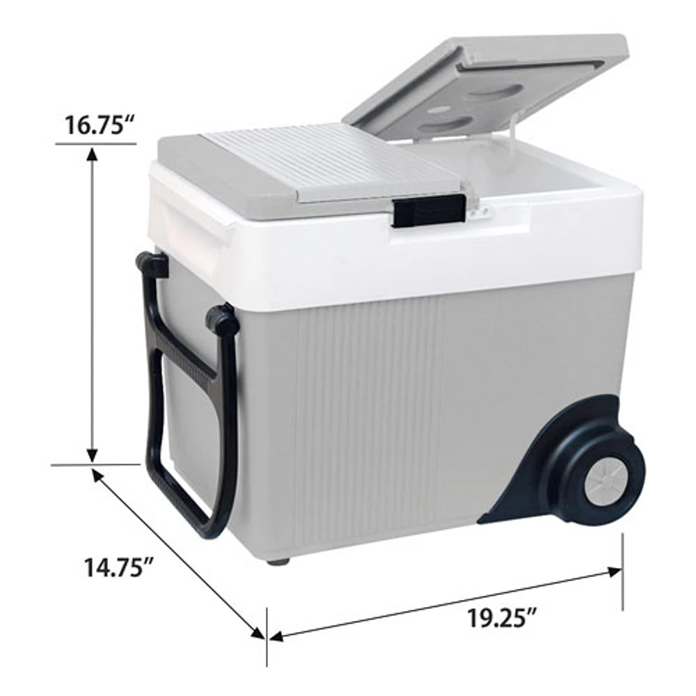 Glacière/Réchaud électrique à roulettes 12 V 31 L (33 pte) de Koolatron - Gris