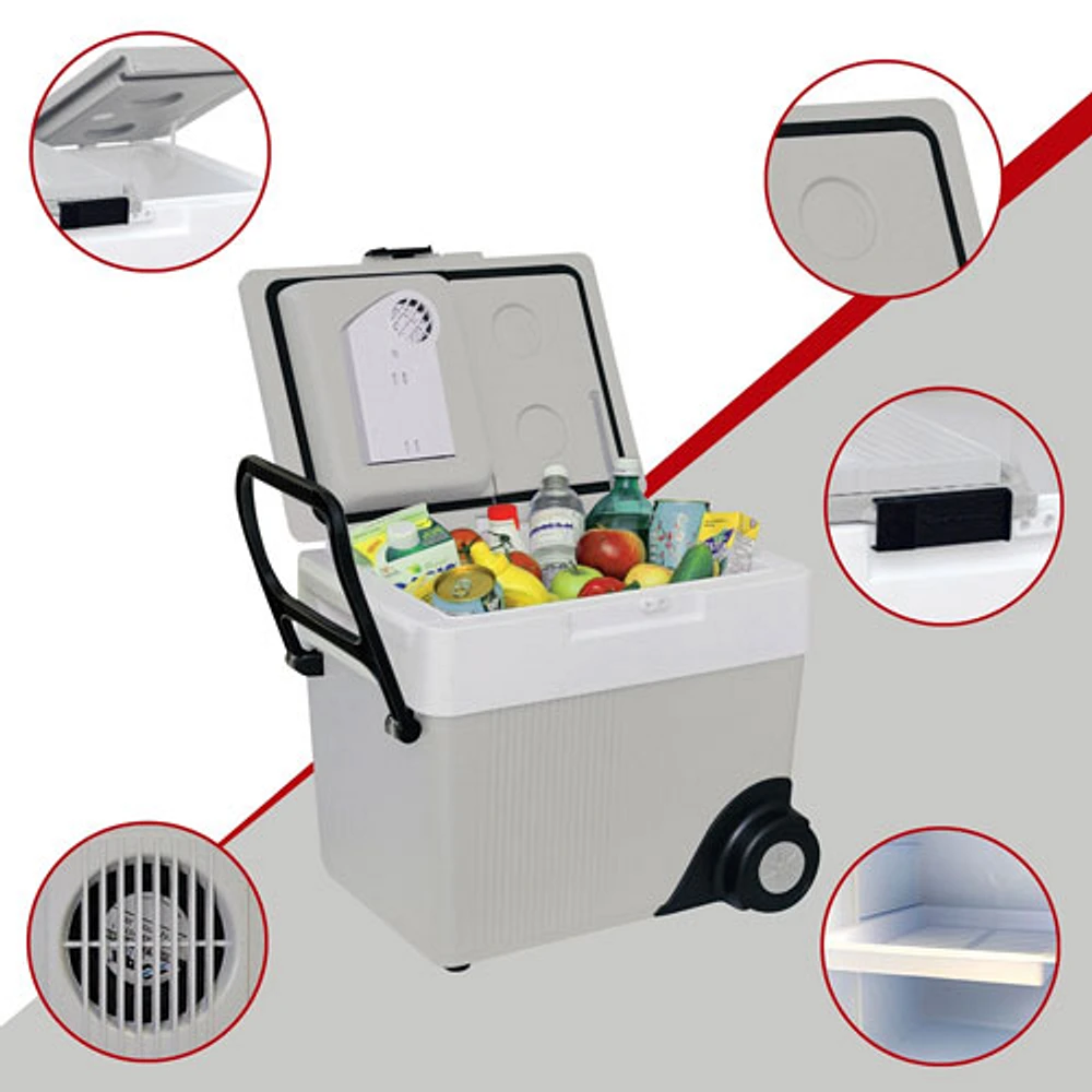 Koolatron 12V Wheeled Electric Cooler/Warmer 31L (33 Qt) - Grey