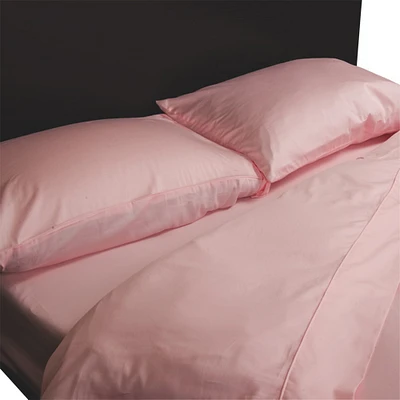 Ens. housse de couette coton égyptien cont. 230 collection Maxwell de Maholi - Lit double - Rose