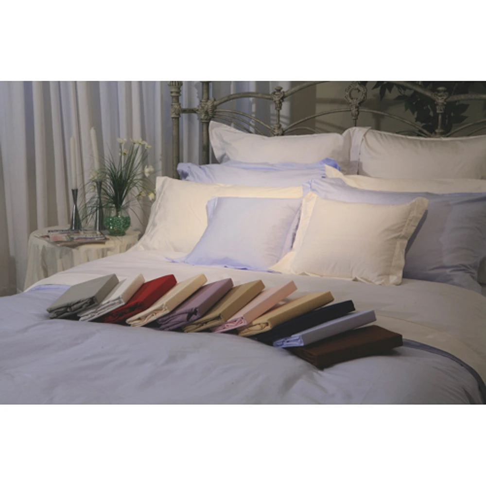 Ens. housse de couette coton égyptien cont. 230 collection Maxwell de Maholi - Lit double - Rose