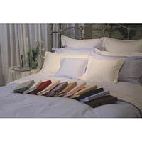 Ens. housse de couette coton égyptien cont. 230 collection Maxwell de Maholi - Lit double - Rose