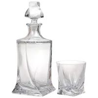 Crystalite Bohemia 340ml Quadro Whiskey Set - 7 Pack