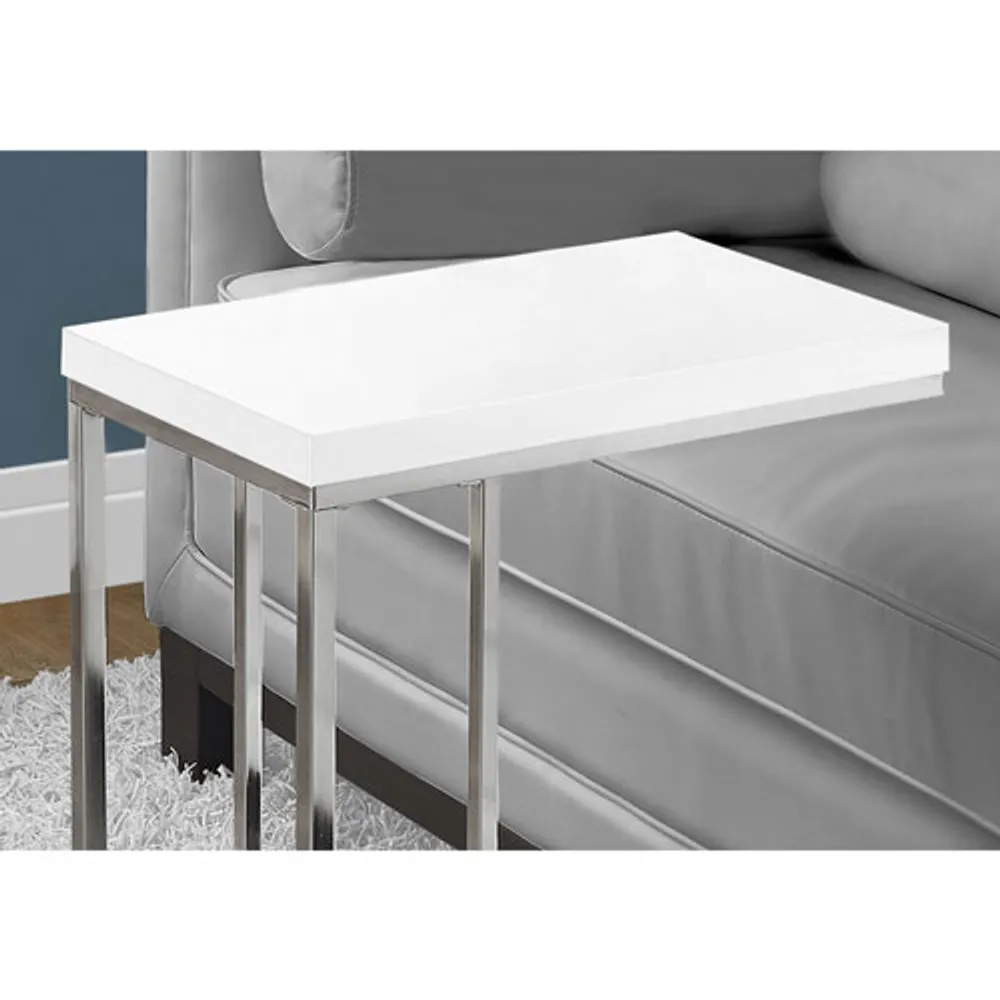 Rectangular Accent Table - White/Chrome