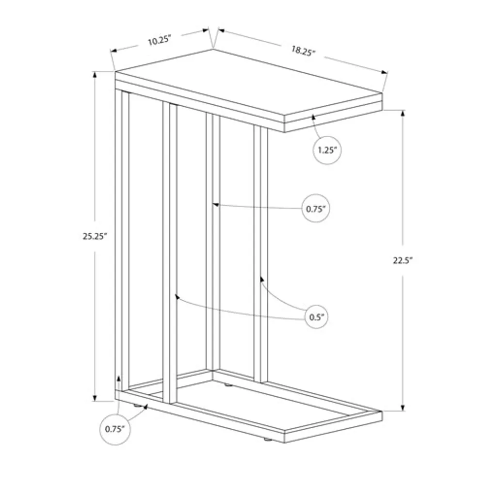 Rectangular Accent Table - White/Chrome