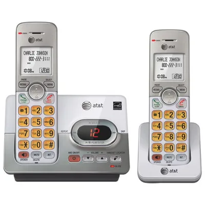 AT&T 2-Handset DECT 6.0 Cordless Phone with Answering Machine (EL52203)