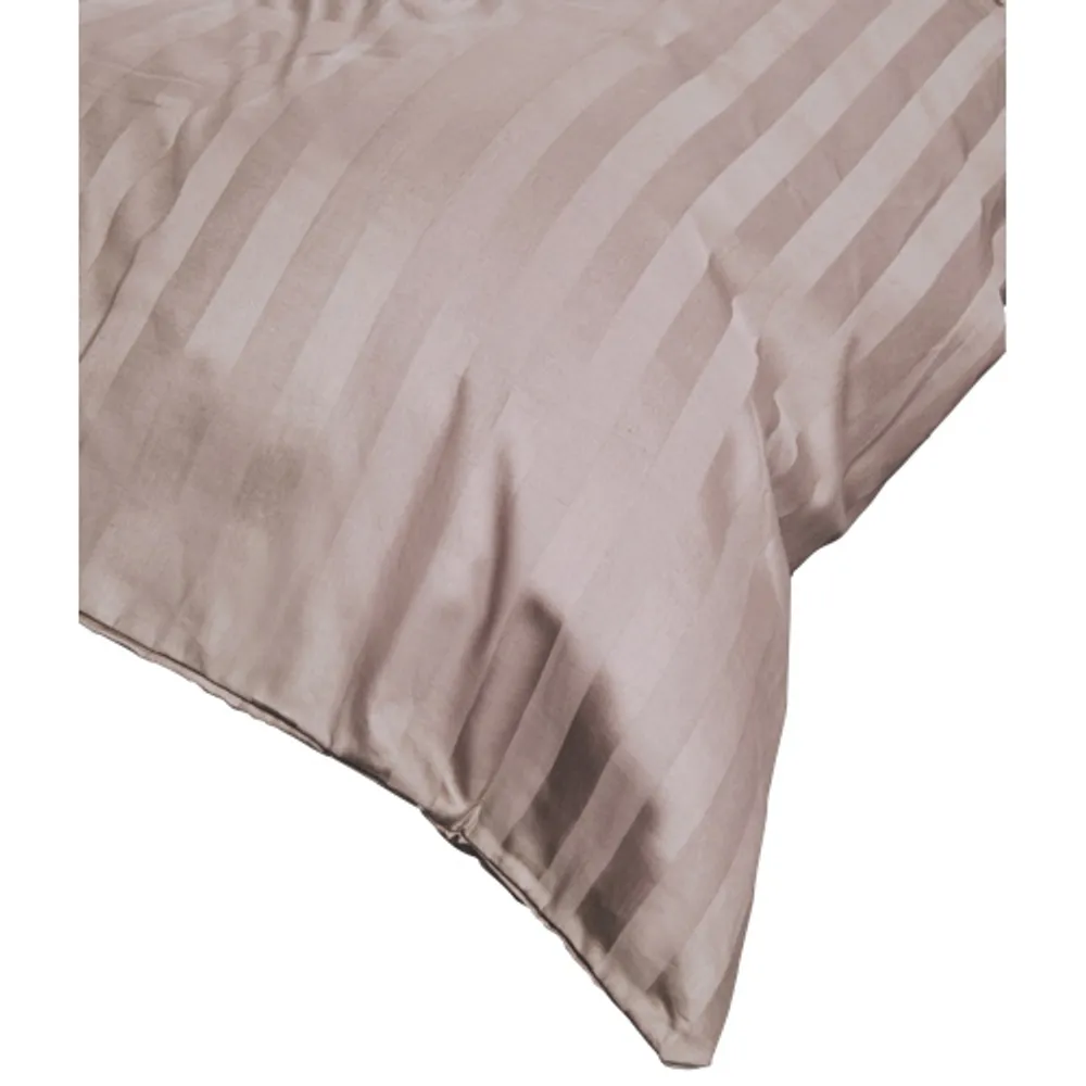 Ens. housse de couette en coton égyptien cont. 300 Damask Stripe de Maholi - Très grand lit