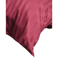 Maholi Damask Stripe Collection 300 Thread Count Egyptian Cotton Duvet Cover Set - King - Ruby