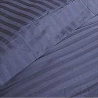 Maholi Damask Stripe Collection 300 Thread Count Egyptian Cotton Sheet Set - King - Navy