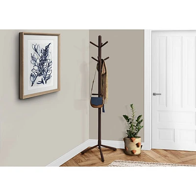 Monarch Solid Wood Coat Rack - Cappuccino