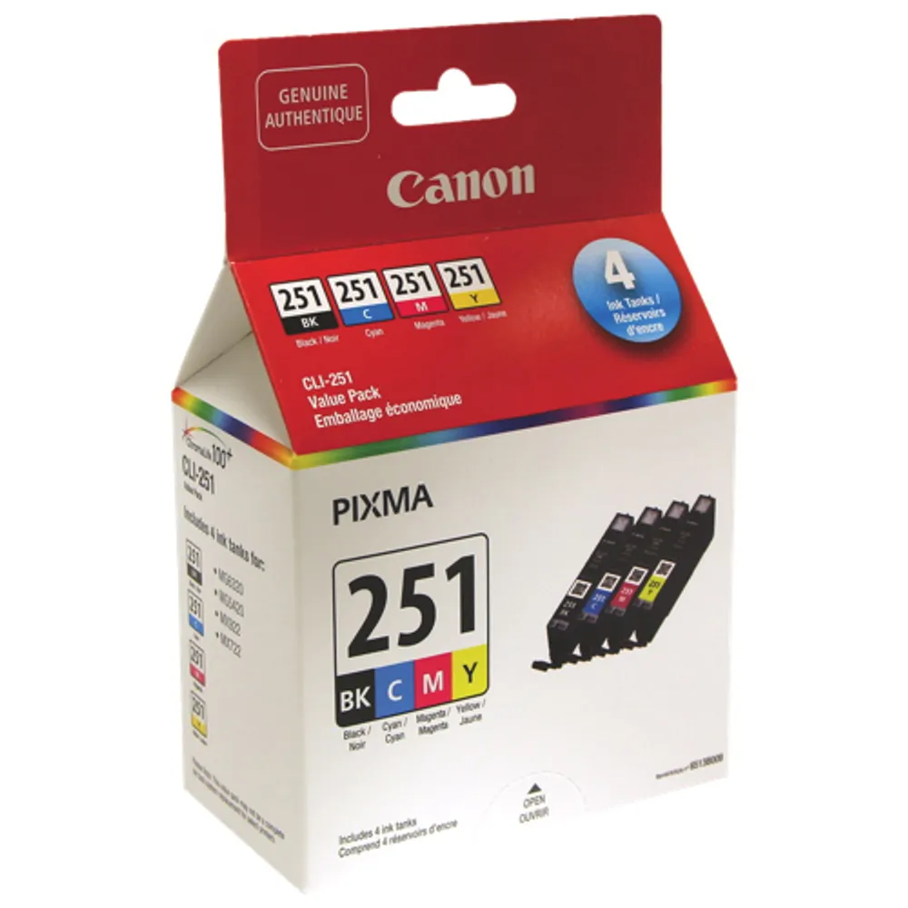 Canon Pixma CLI-251 CMYK Ink (6513B009) - 4 Pack