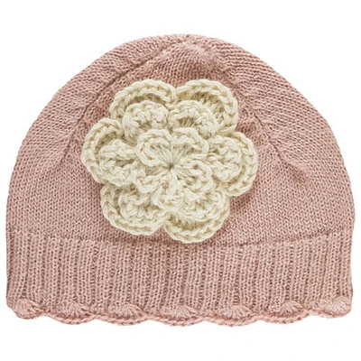 Boské Kids Baby Girl Knit Flower Hat - 0 to 6 Months - Pink