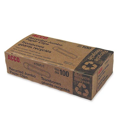 Acco #4 Recycled Paper Clips (ACC72525) - 100 Pack