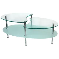 Mariner Glass Oval Coffee Table - Silver