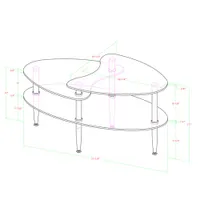 Mariner Glass Oval Coffee Table - Silver