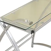 Contemporary Corner Computer Desk - Silver