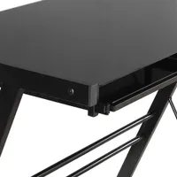 Winmoor Home Z-Leg Corner Gaming Desk with Glass Top