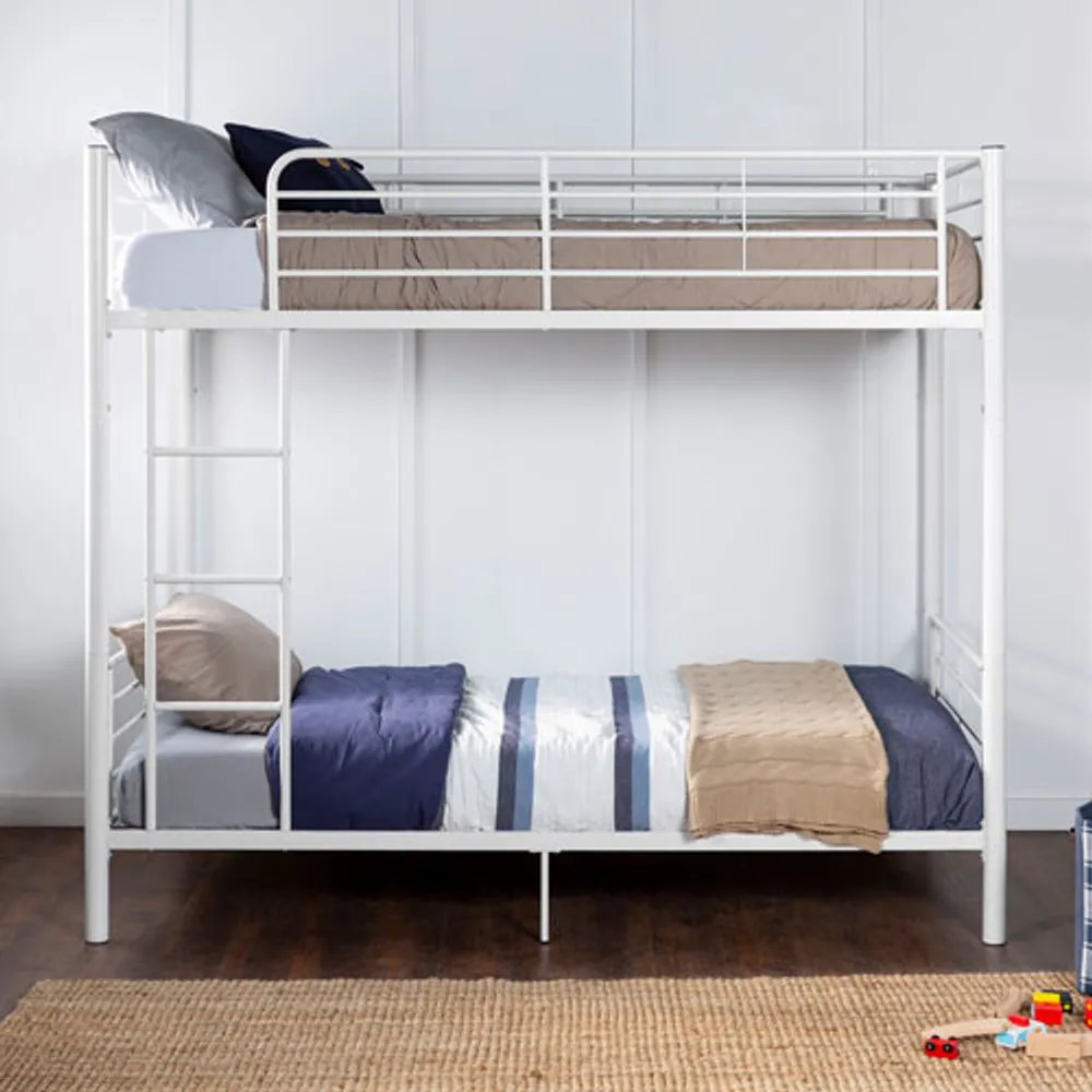 Contemporary Bunk Bed - Twin - White