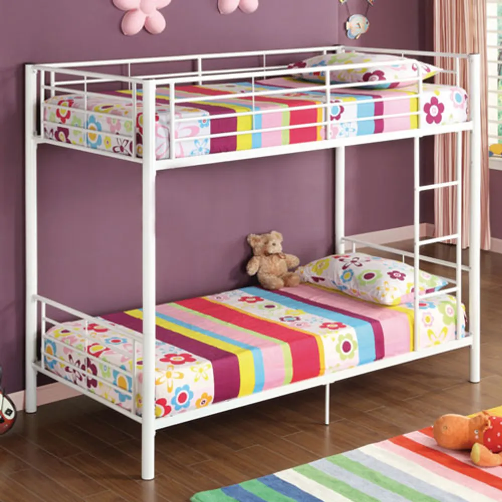 Contemporary Bunk Bed - Twin - White