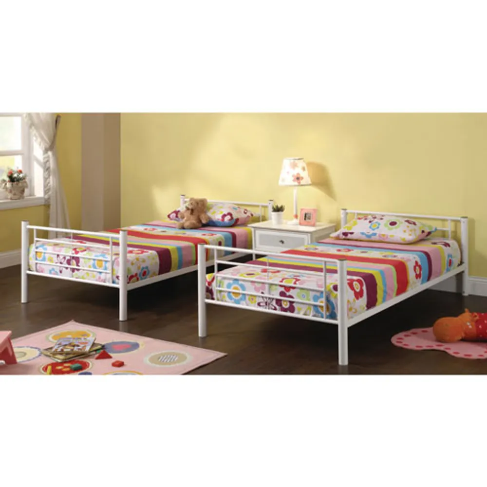 Contemporary Bunk Bed - Twin - White