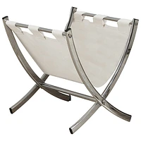 Monarch Magazine Rack - White/ Chrome