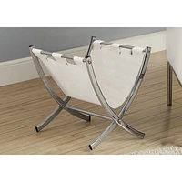 Monarch Magazine Rack - White/ Chrome