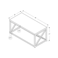 Modern Rectangular Coffee Table - Glossy White/Chrome