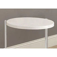 Round Accent Table - White/Chrome