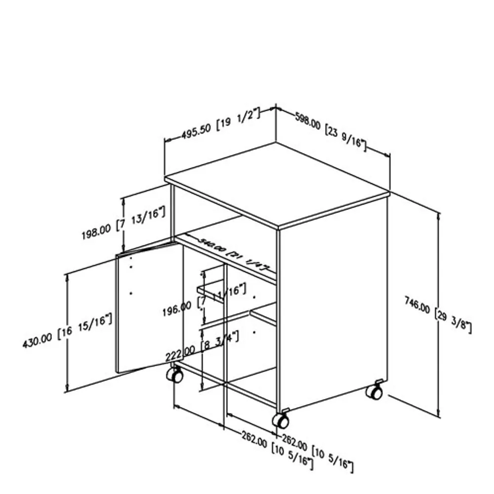 Axess Contemporary Printer Stand - Royal Cherry