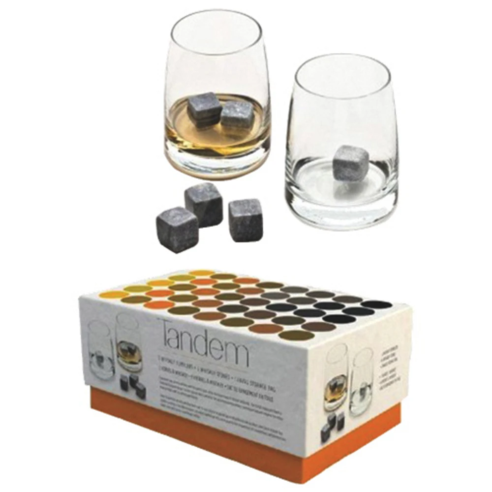 Verre à whisky avec pierres à whisky de Tandem - Ensemble de 2