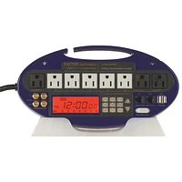 Factor Electronics Timer Controlled 8-Outlet Power Bar (FES-101B) - Blue