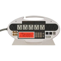 Factor Electronics Timer Controlled 8-Outlet Power Bar (FES-101W) - White