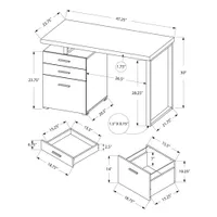 Contemporary Desk with Filing Cabinet - Dark Taupe