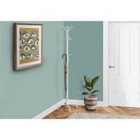 Monarch 70" Metal Coat Rack - White