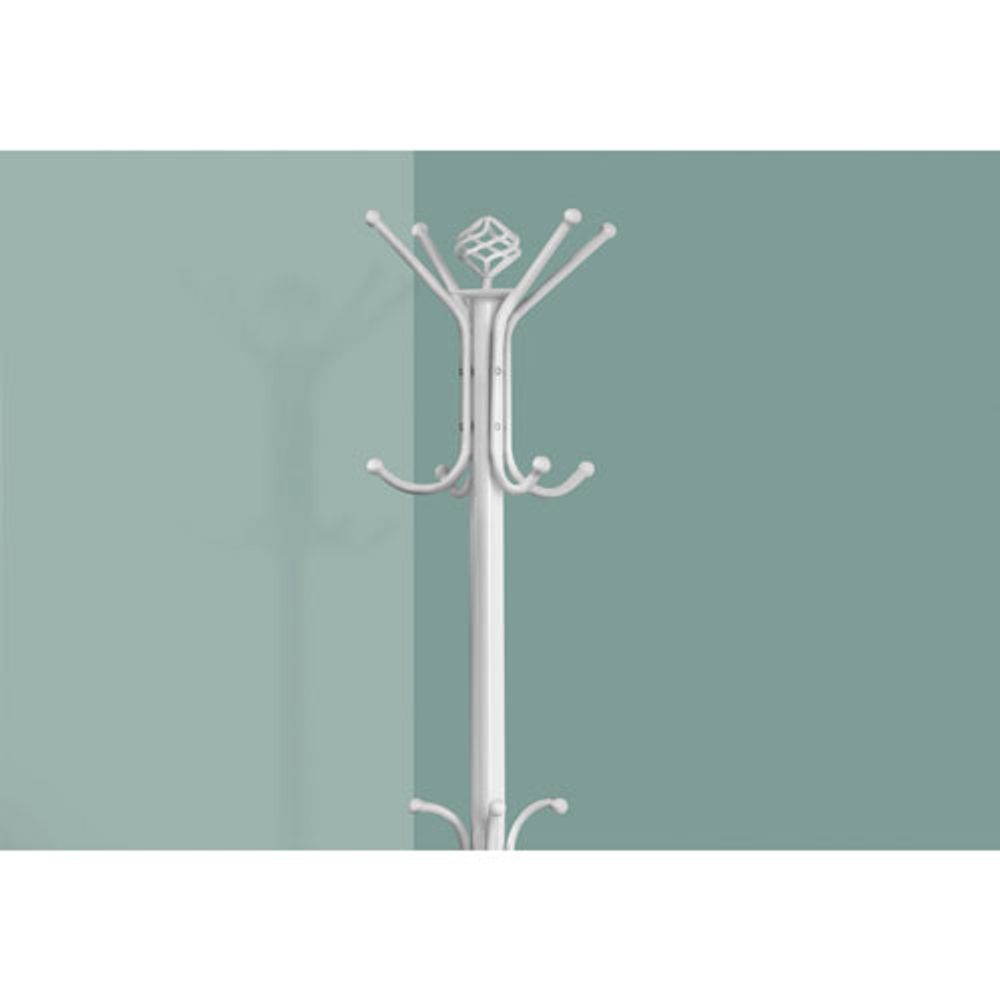 Monarch 70" Metal Coat Rack - White