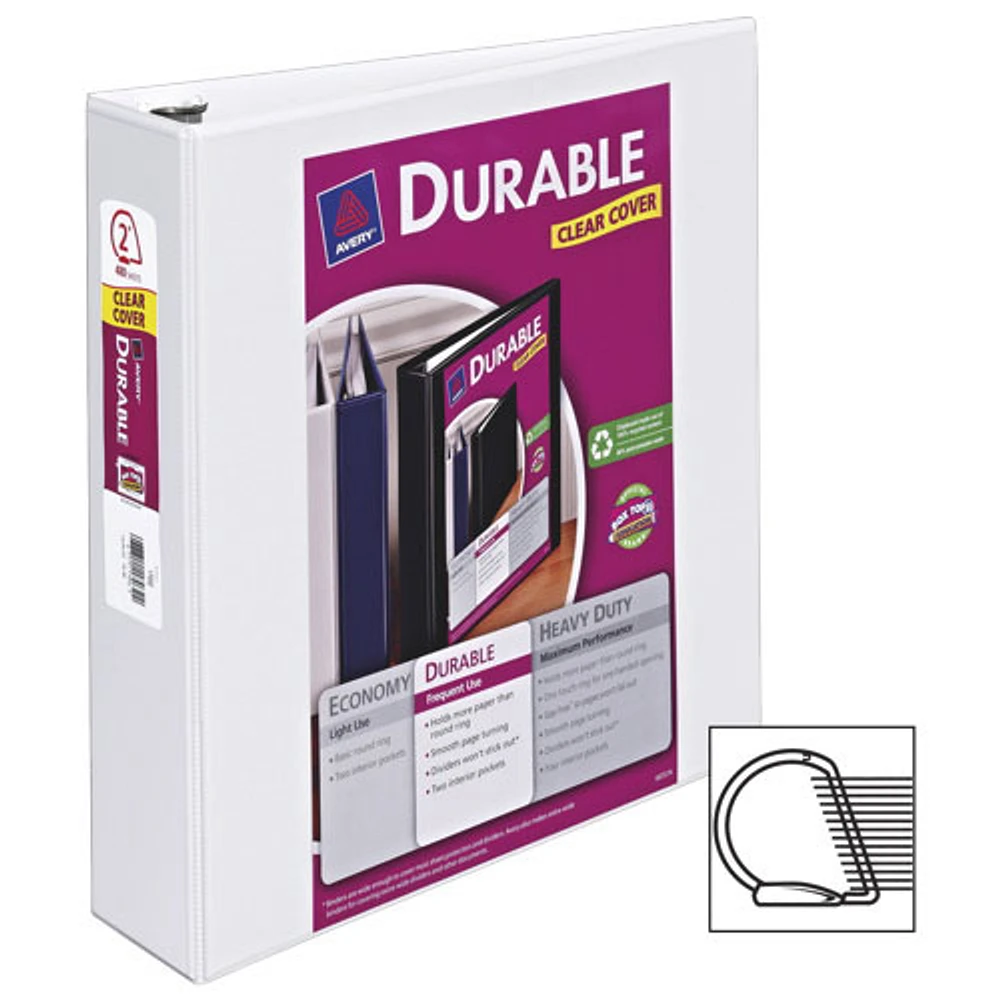 Avery 2" Durable Slant D-Ring View Binder (AVE17032) - White