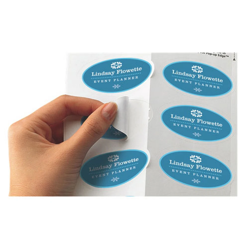 Avery Easy Peel 2-1/2" x 1-1/2" Print-to-the-Edge Oval Labels (AVE22804) - 180 Pack - Glossy White