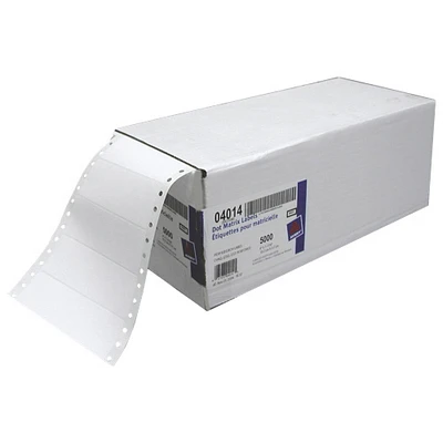 Avery 4" x 1-7/16" Continuous Form Pin-Fed Mailing Labels (AVE04014) - 5000 Pack - White