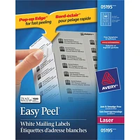 Avery Easy Peel 2/3" x 1-3/4" White Return Address Labels (AVE05195) - 1500 Pack - White