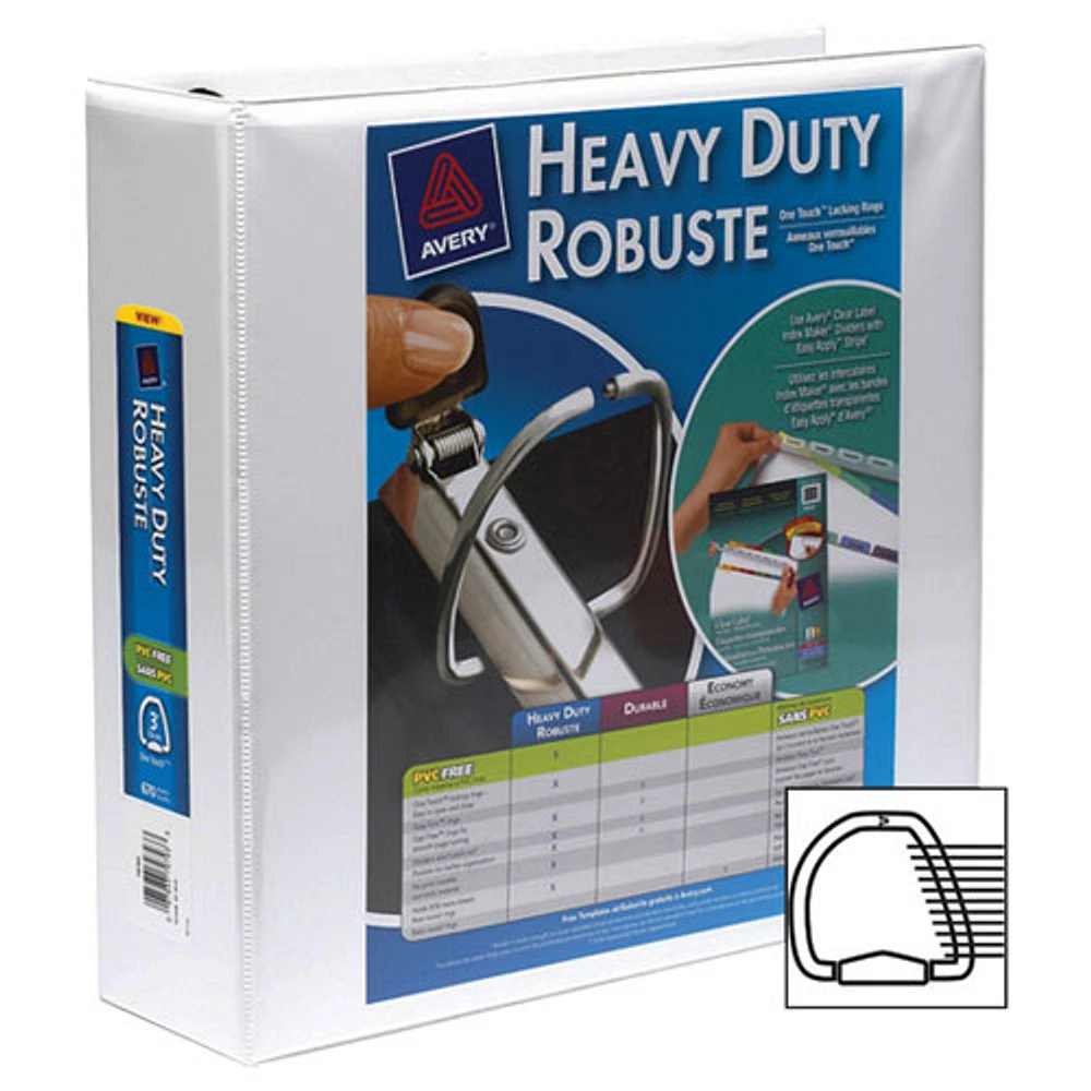 Avery 3" Heavy-Duty One Touch D-Ring View Binder (AVE79