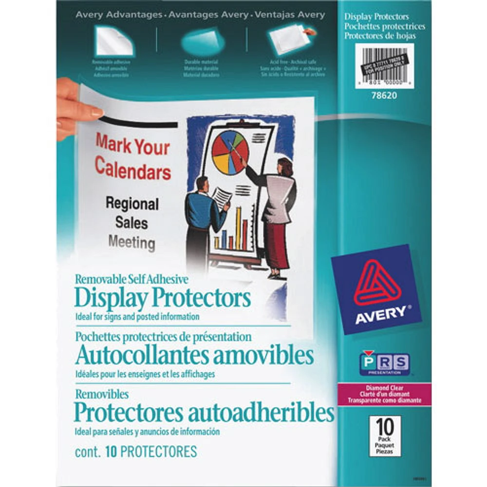 Avery Removable Self Adhesive Display Protector (AVE78620) - 10 Pack