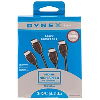 Dynex 3 ft. (0.9m) & 6 ft. (1.8m) HDMI Cable - 2 Pack - Only at Best Buy