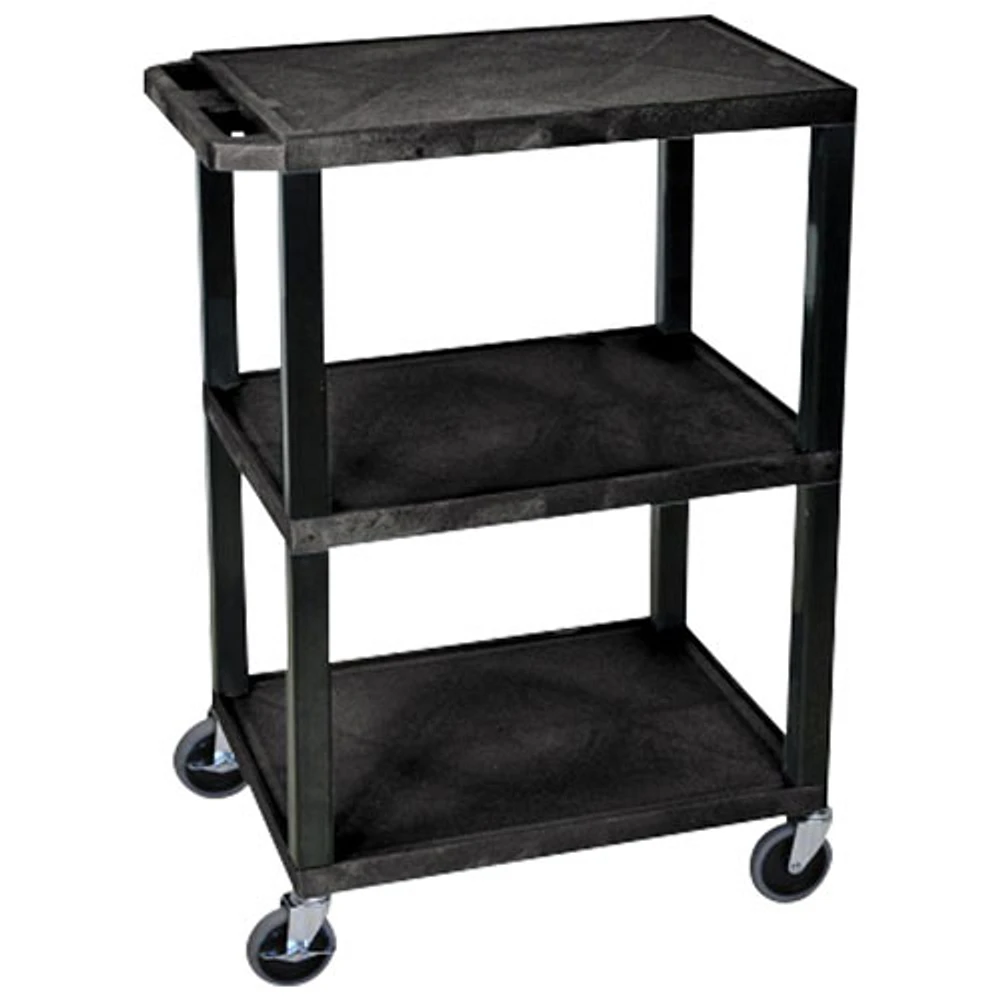 Luxor Tuffy 34" Utility Cart (WT34S) - 3 Shelves - Black