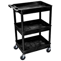 Luxor Large Tub Cart (STC111-B) - 3 Shelves - Black