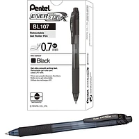 Pentel Stationary Retractable Energel Point 0.7mm Rollerball Gel Pen (PENBL107A) - Black