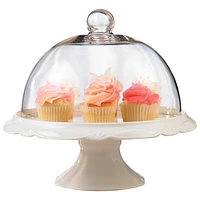 Brilliant Bianco 10" Cake Plate & Dome