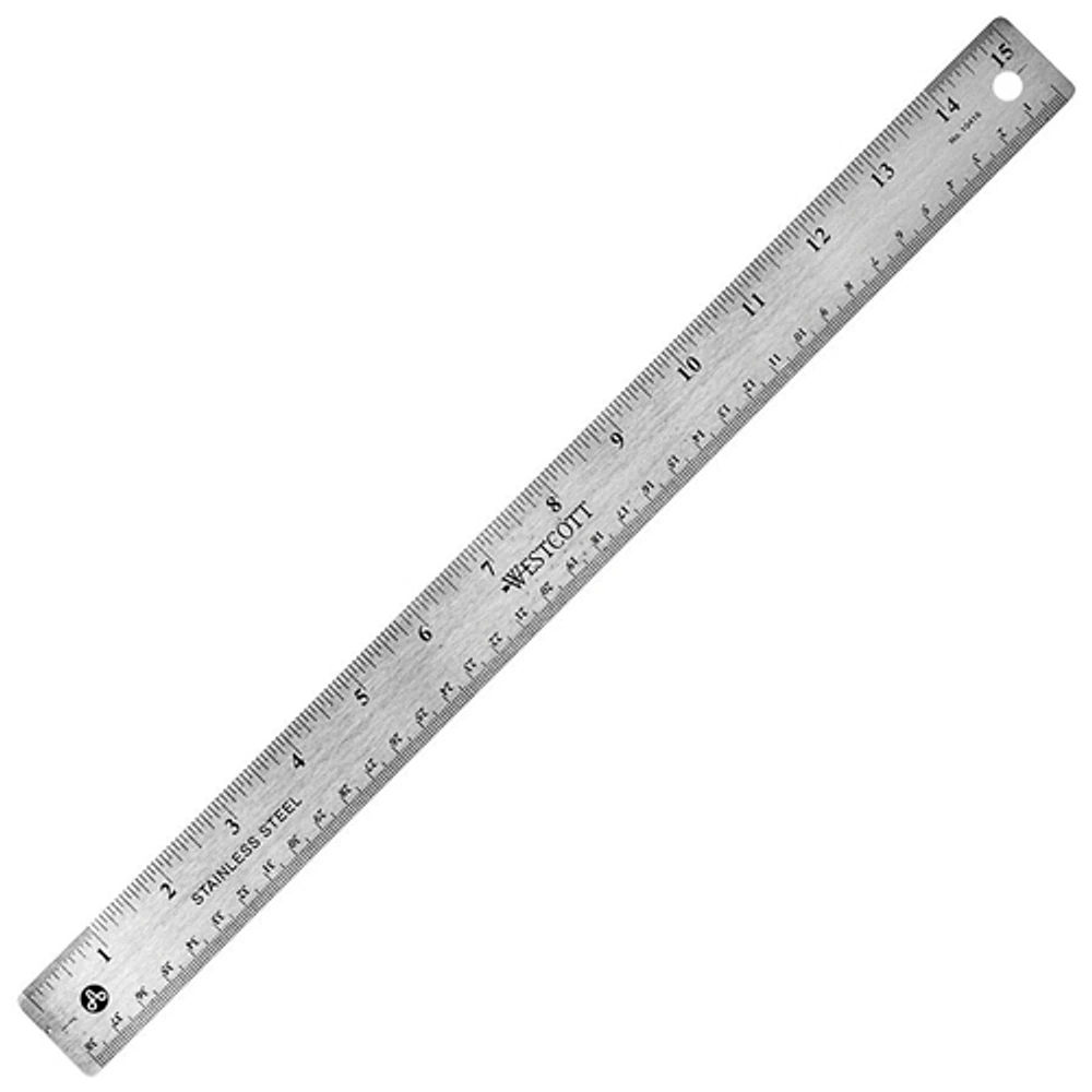 Acme United 15" Stainless Steel Ruler (ACM50202) - Stanless Steel