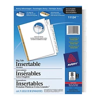 Avery Big Tab Insertable Tab Dividers (AVE11124) - 8 Pack - Clear