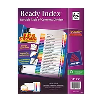 Avery Ready Index Table of Contents A-Z Dividers (AVE11125) - 26 Tabs - Assorted Colours