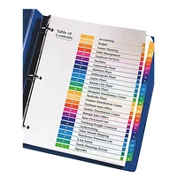 Avery Ready Index Table of Contents A-Z Dividers (AVE11125) - 26 Tabs - Assorted Colours