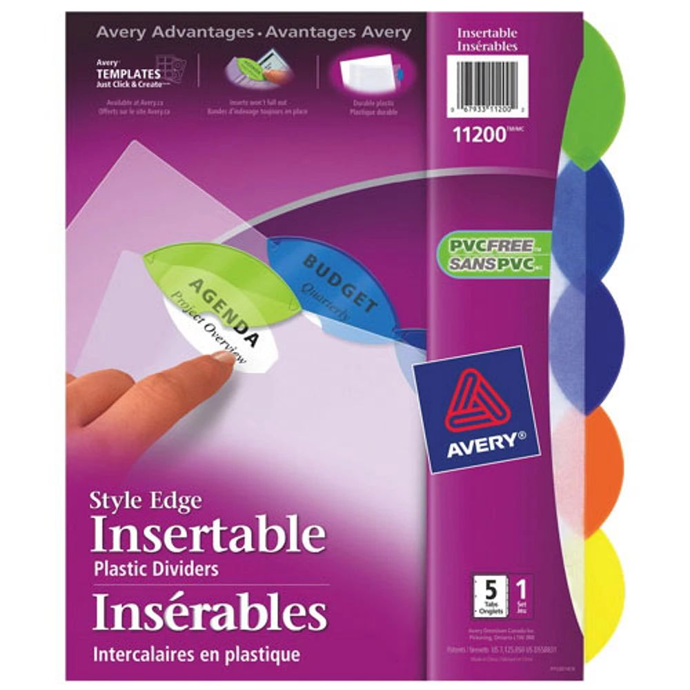 Avery Style Edge Insertable Tab Dividers (AVE11200) - 5 Pack - Assorted